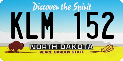 ND license plate KLM152