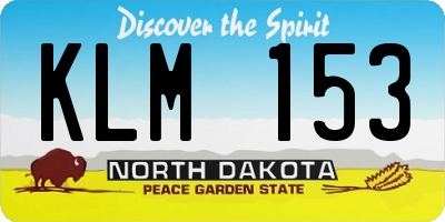 ND license plate KLM153