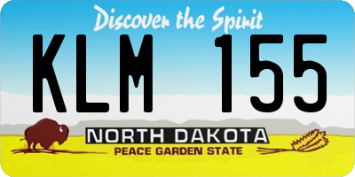 ND license plate KLM155