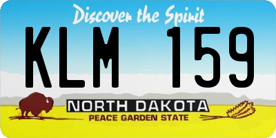 ND license plate KLM159