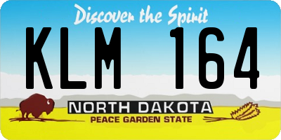 ND license plate KLM164