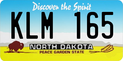 ND license plate KLM165