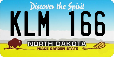ND license plate KLM166