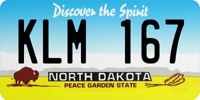 ND license plate KLM167