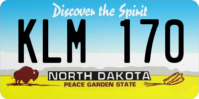 ND license plate KLM170