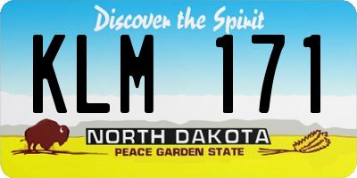 ND license plate KLM171