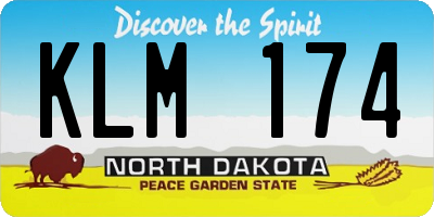 ND license plate KLM174
