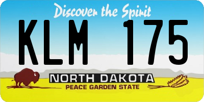 ND license plate KLM175