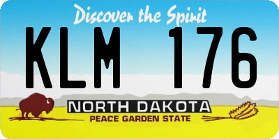 ND license plate KLM176