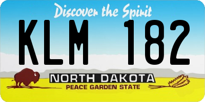 ND license plate KLM182