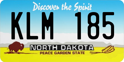 ND license plate KLM185