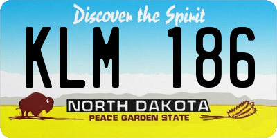 ND license plate KLM186