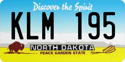 ND license plate KLM195