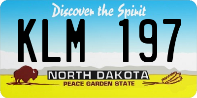 ND license plate KLM197