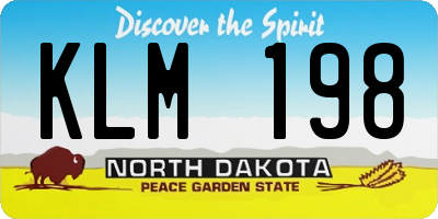 ND license plate KLM198