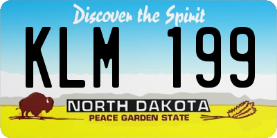 ND license plate KLM199