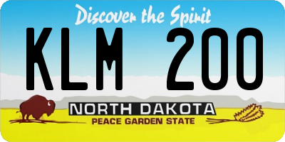 ND license plate KLM200