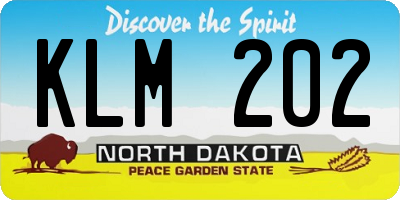 ND license plate KLM202