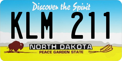 ND license plate KLM211