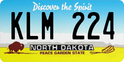 ND license plate KLM224