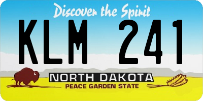 ND license plate KLM241