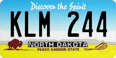 ND license plate KLM244