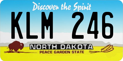 ND license plate KLM246