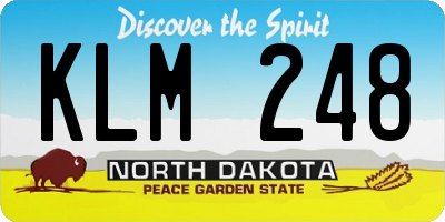 ND license plate KLM248