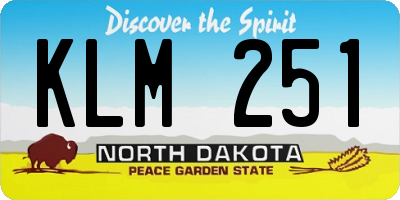 ND license plate KLM251