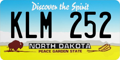 ND license plate KLM252