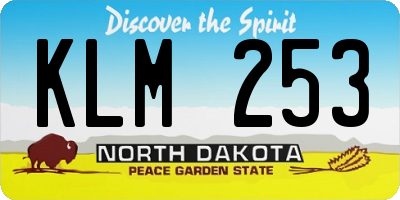 ND license plate KLM253