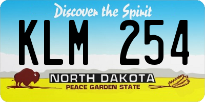 ND license plate KLM254