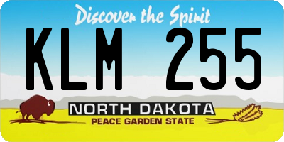 ND license plate KLM255