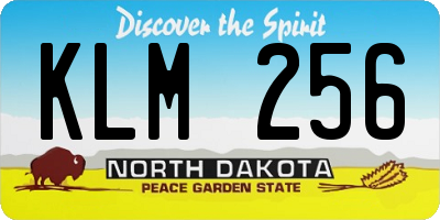 ND license plate KLM256