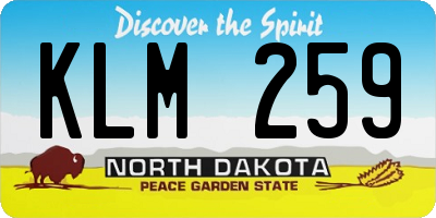 ND license plate KLM259