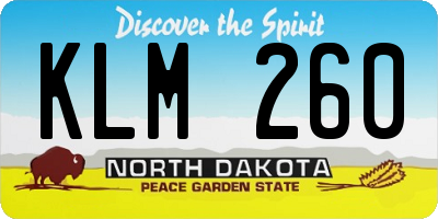 ND license plate KLM260