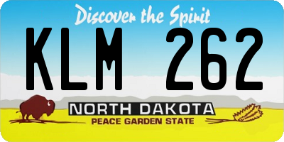 ND license plate KLM262