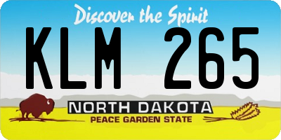 ND license plate KLM265