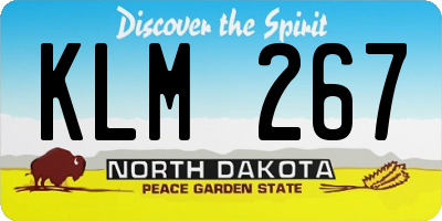 ND license plate KLM267