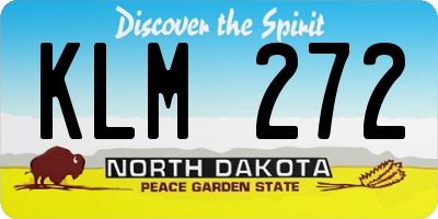ND license plate KLM272
