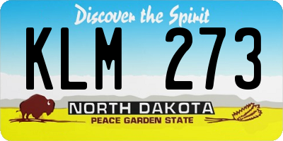 ND license plate KLM273