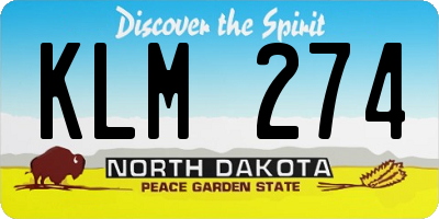 ND license plate KLM274