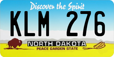 ND license plate KLM276