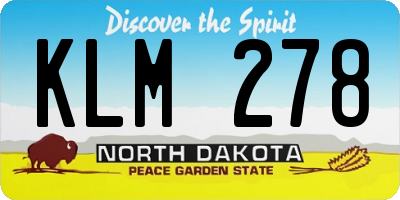 ND license plate KLM278