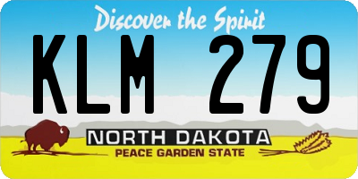 ND license plate KLM279