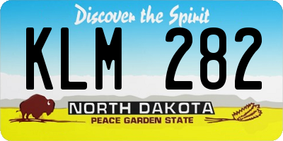 ND license plate KLM282