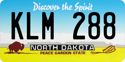 ND license plate KLM288