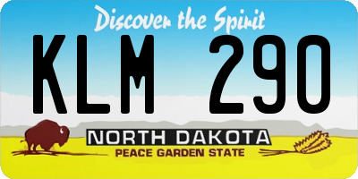 ND license plate KLM290