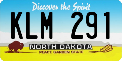 ND license plate KLM291