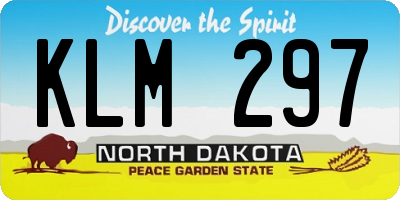 ND license plate KLM297